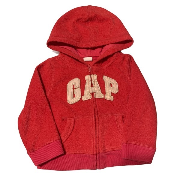 Baby Gap Arch Logo Bright Claret Zip Up Hoodie - Picture 1 of 5